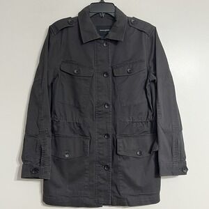 Banana Republic Military Style Utility Jacket Charcoal Gray Women's Size Small